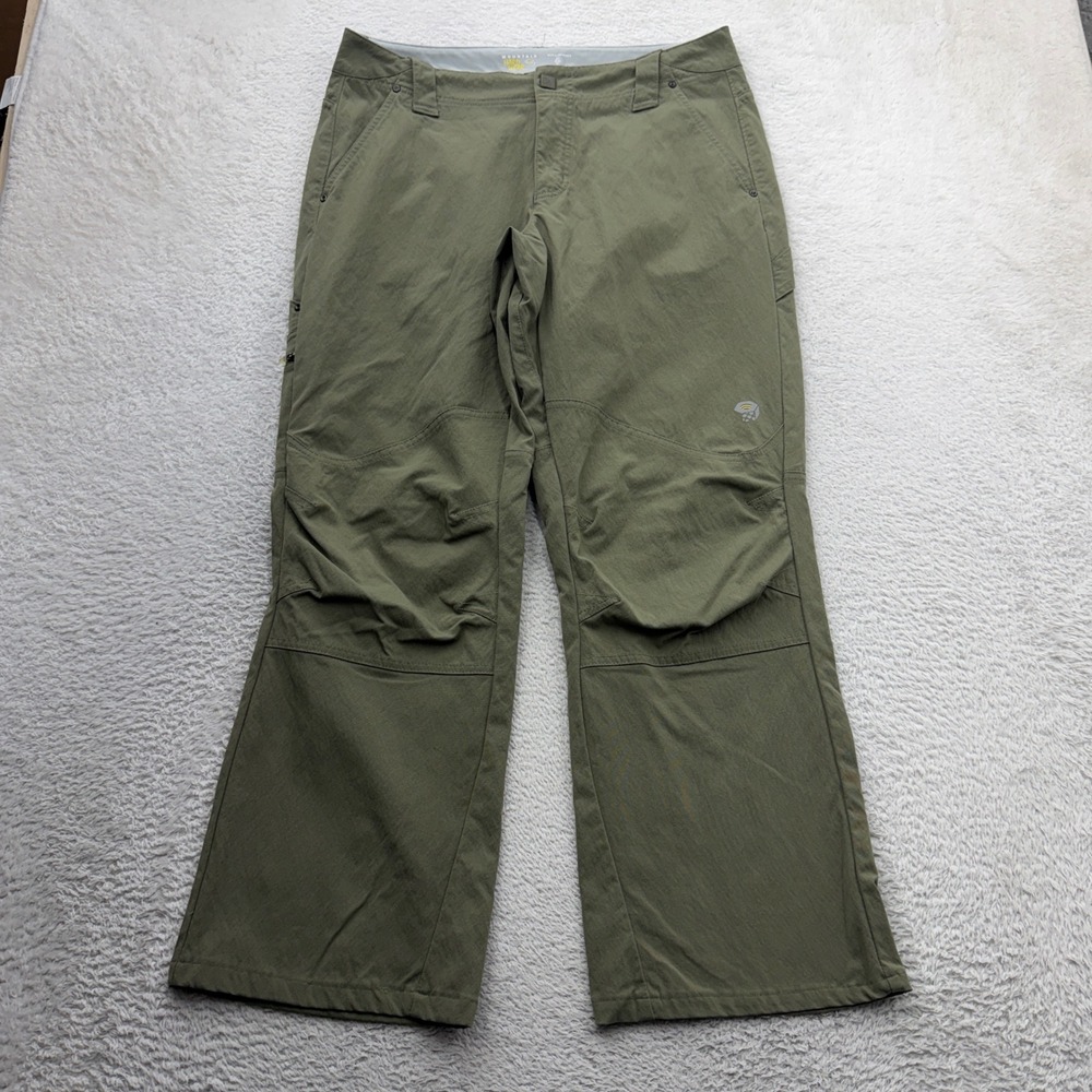 Mountain Hardwear Mens 34 Regular Hiking Pants Olive Green OM2819 Articulated